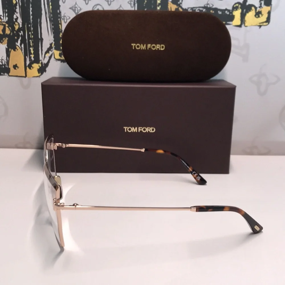 New Authentic Tom Ford Women's Gold Frame Glasses TF5946-B 028